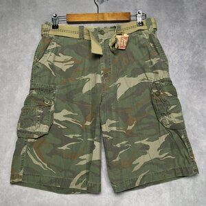 Arizona Mens Camo Cargo Shorts size 29 (16 Husky Boys)‎ Belted Jungle Camouflage